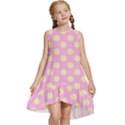 Cream Dots on purple Kids  Frill Swing Dress View1