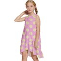 Cream Dots on purple Kids  Frill Swing Dress View2