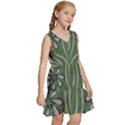 Folk flowers print Floral pattern Ethnic art Kids  Sleeveless Tiered Mini Dress View3