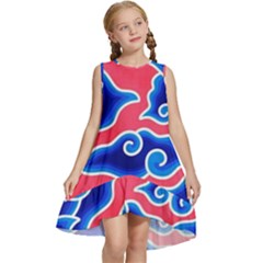 Batik Megamendung Kids  Frill Swing Dress by artworkshop