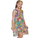 Floral Flowers Kids  Frill Swing Dress View3