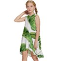 Sheets Tropical Plant Palm Summer Exotic Kids  Frill Swing Dress View2