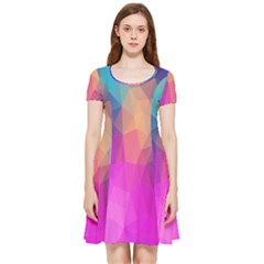 Triangles Polygon Color Inside Out Cap Sleeve Dress by artworkshop