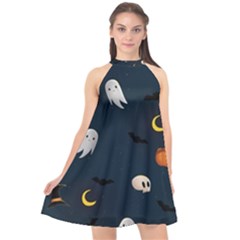 Halloween Halter Neckline Chiffon Dress  by nate14shop