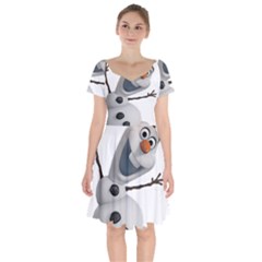 Frozen Short Sleeve Bardot Dress by nate14shop