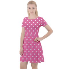 Polkadots-pink-white Cap Sleeve Velour Dress  by nate14shop