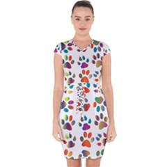 Colorful Capsleeve Drawstring Dress  by nate14shop