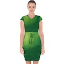 Light Green Abstract Capsleeve Drawstring Dress  View1