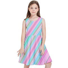 Background-lines Pink Kids  Skater Dress by nateshop