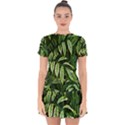 Leaves Foliage Twig Bush Plant Drop Hem Mini Chiffon Dress View1