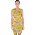 Lemon Wallpaper Capsleeve Drawstring Dress  View1