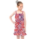 Leaf Red Point Flower White Kids  Overall Dress View1