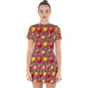 Illustration Fruit Pattern Seamless Drop Hem Mini Chiffon Dress View1