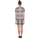 Cute blue grey white plaids Drop Hem Mini Chiffon Dress View2