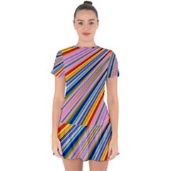 Background-colors-colorful-design Drop Hem Mini Chiffon Dress by Pakrebo