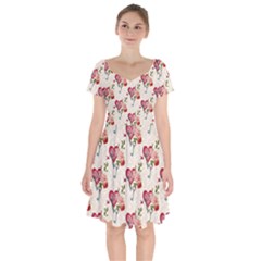 Key To The Heart Short Sleeve Bardot Dress by ConteMonfrey