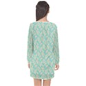 Contrasting Leaves Long Sleeve Chiffon Shift Dress  View2