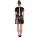 A Santa Claus Standing In Front Of A Dragon Low Drop Hem Mini Chiffon Dress View2