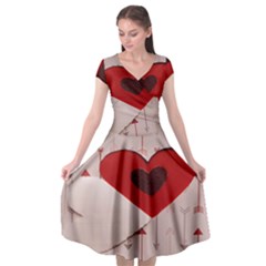 Valentine Day Heart Love Logo Cap Sleeve Wrap Front Dress by artworkshop