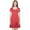 Valentine Day Logo Heart Ribbon Inside Out Cap Sleeve Dress View1