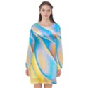 Water And Sunflower Oil Long Sleeve Chiffon Shift Dress  View1