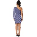 Polka Dot Seamless Pattern Long Sleeve One Shoulder Mini Dress View4