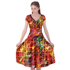 Design Art Pattern Cap Sleeve Wrap Front Dress by artworkshop