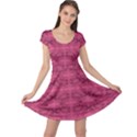 Elegant pink floral geometric pattern Cap Sleeve Dress View1