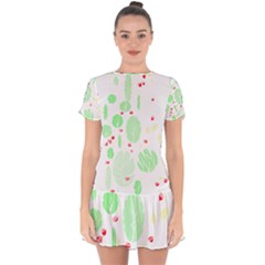 Flowers Art T- Shirtflowers T- Shirt (12) Drop Hem Mini Chiffon Dress by maxcute