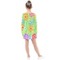 Flowers T- Shirt Colorful Flowers T- Shirt Kids  Long Sleeve Dress View2