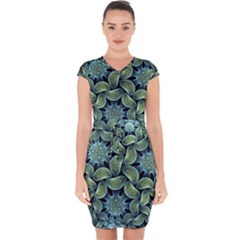 Digitalartflower Capsleeve Drawstring Dress  by Sparkle