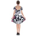 black and white rose sugar skull Short Sleeve Bardot Dress View2