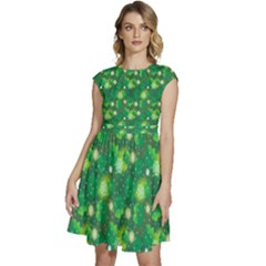 Leaf Clover Star Glitter Seamless Cap Sleeve High Waist Dress by Pakemis