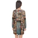 Books Long Sleeve Chiffon Shift Dress  View2