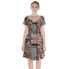 Books Short Sleeve Bardot Dress by artworkshop