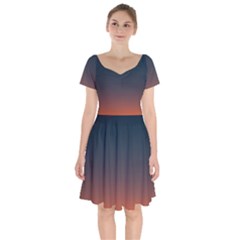 Sky Gradient Short Sleeve Bardot Dress by artworkshop