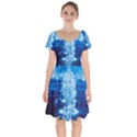 Water Blue wallpaper Short Sleeve Bardot Dress View1