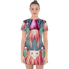 Toadstool Necromancy Mojo Drop Hem Mini Chiffon Dress by GardenOfOphir