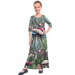 Craft Mushroom Kids  Quarter Sleeve Maxi Dress by GardenOfOphir