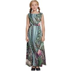 Craft Mushroom Kids  Satin Sleeveless Maxi Dress by GardenOfOphir