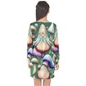 Natural Mushroom Fairy Garden Long Sleeve Chiffon Shift Dress  View2