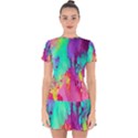 Fluid Background Drop Hem Mini Chiffon Dress View1