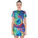 Liquid Art Pattern - Fluid Art Drop Hem Mini Chiffon Dress View1