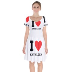 I Love Kathleen Short Sleeve Bardot Dress by ilovewhateva