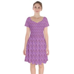 Violet Flowers Short Sleeve Bardot Dress by Sparkle