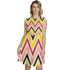 Chevron I Cap Sleeve High Waist Dress by GardenOfOphir