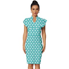 Pattern 280 Vintage Frill Sleeve V-neck Bodycon Dress by GardenOfOphir