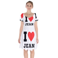 I Love Jean Short Sleeve Bardot Dress by ilovewhateva