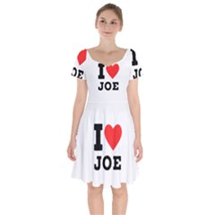 I Love Joe Short Sleeve Bardot Dress by ilovewhateva