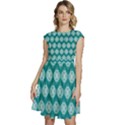 Abstract Knot Geometric Tile Pattern Cap Sleeve High Waist Dress View1